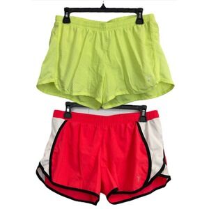 2 Pairs Old Navy Active Stretch Shorts Women's M Running Workout‎ Gym Lined Neon